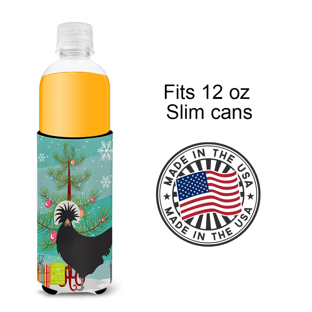 Polish Poland Chicken Christmas Slim Can Hugger , Insulated Foam Hugger for 12 oz Slim Cans, Beer Bottles & Water Bottles, Printed in USA