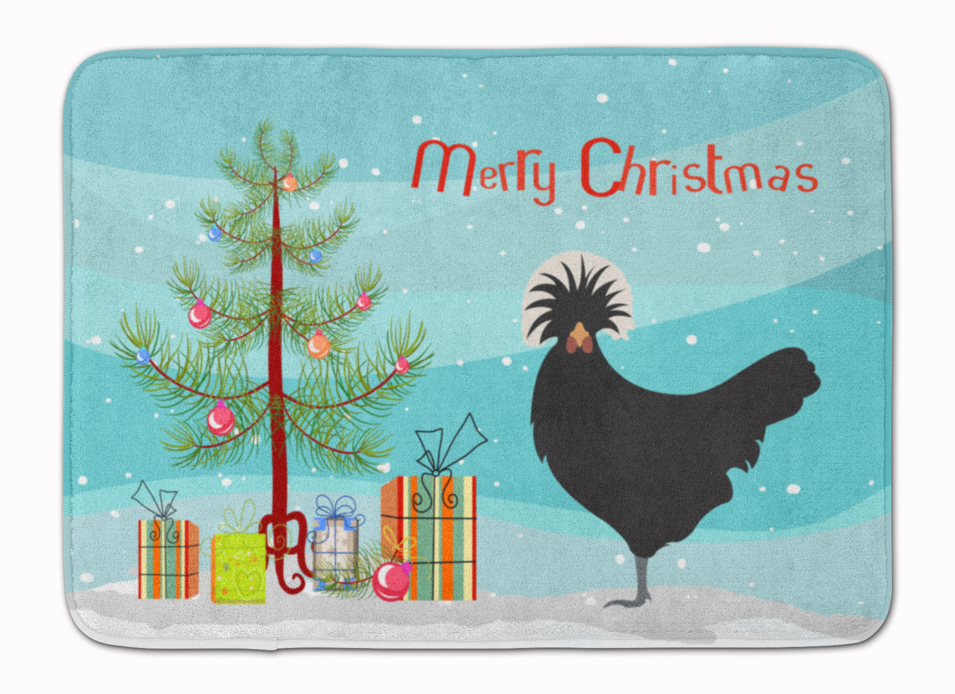 Polish Poland Chicken Christmas Memory Foam Kitchen Mat Machine Washable Anti-Fatigue Cushion Comfort Bath or Kitchen Rug