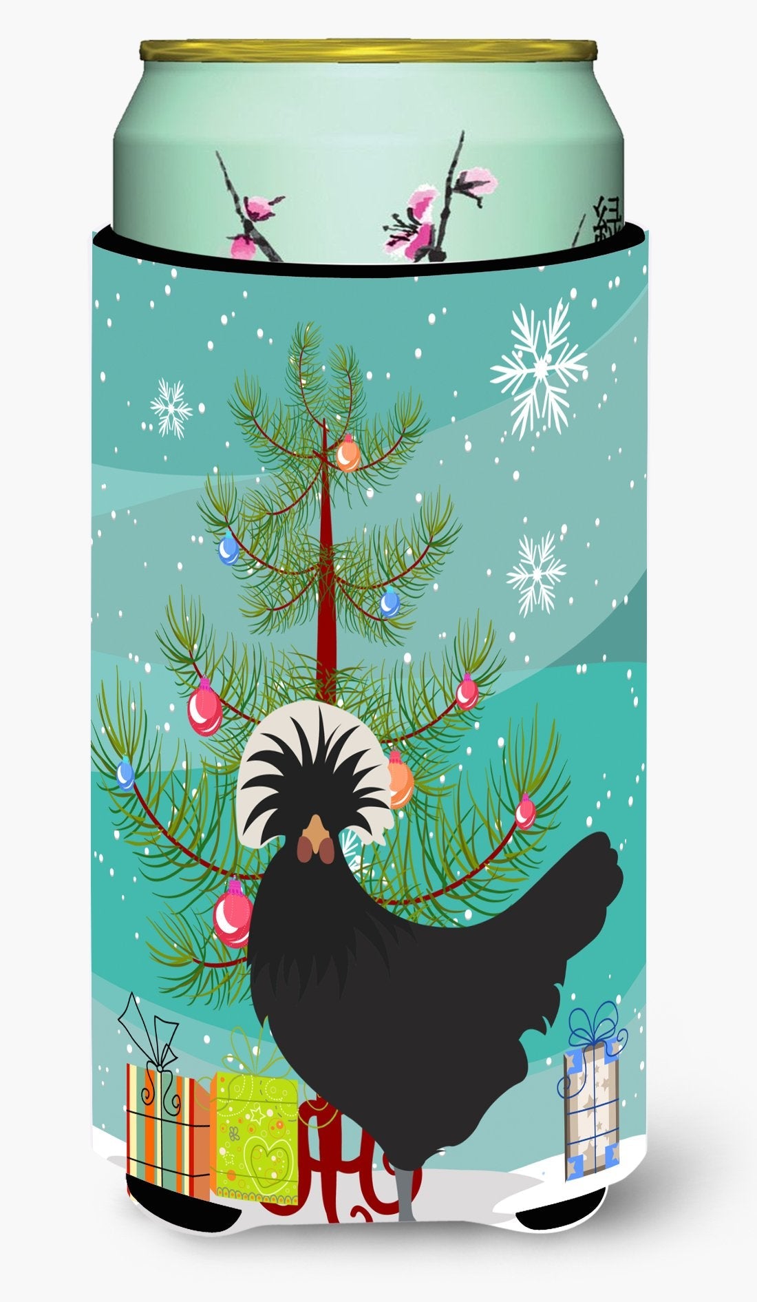 Polish Poland Chicken Christmas Tall Boy Hugger Can Cooler Sleeve Machine Washable Drink Collapsible Insulator Beverage Insulated Holder