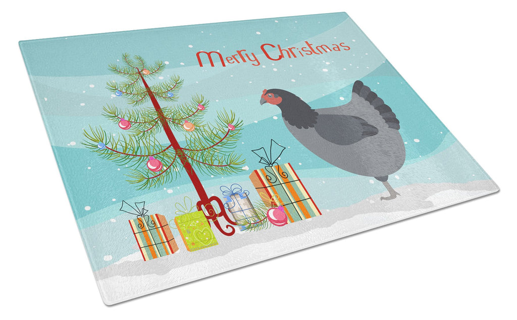 Jersey Giant Chicken Christmas Cutting Board Tempered Glass Kitchen Cutting Surface, Heat Resistant Chopping, Non-Slip Feet, Food Prep & Serving