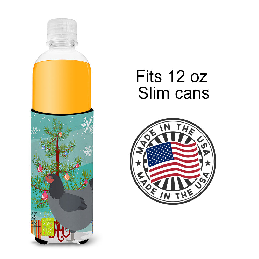 Jersey Giant Chicken Christmas Slim Can Hugger , Insulated Foam Hugger for 12 oz Slim Cans, Beer Bottles & Water Bottles, Printed in USA
