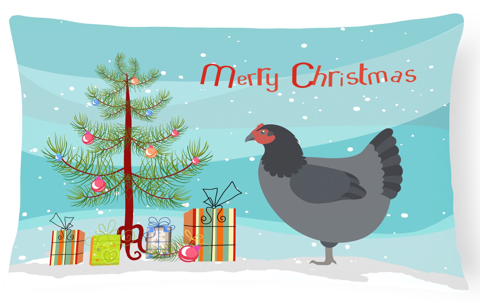 Jersey Giant Chicken Christmas Decorative Throw Pillow 12x16 Indoor Outdoor Accent Cushion, Fabric Cover with Insert for Sofa, Bed, Porch & Living Room