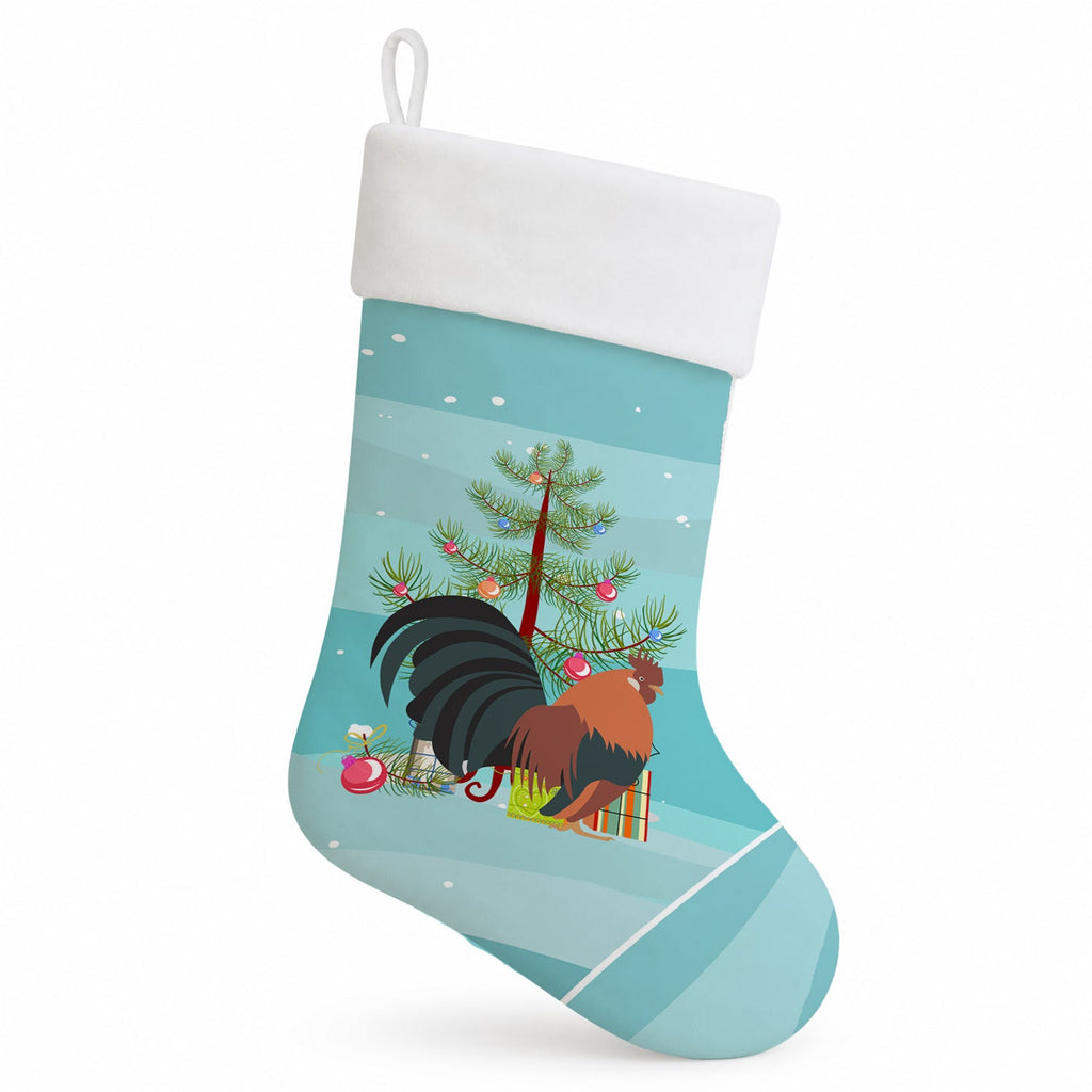 Dutch Bantam Chicken Christmas Holiday Stocking Double-Sided Print, Polyester Suede,11x18, Made in USA