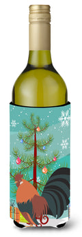 Dutch Bantam Chicken Christmas Wine Bottle Hugger Gift Sleeve for Standard 750 ml Bottles, Insulated Reusable Also Fits Mini Shot & Pint Bottles