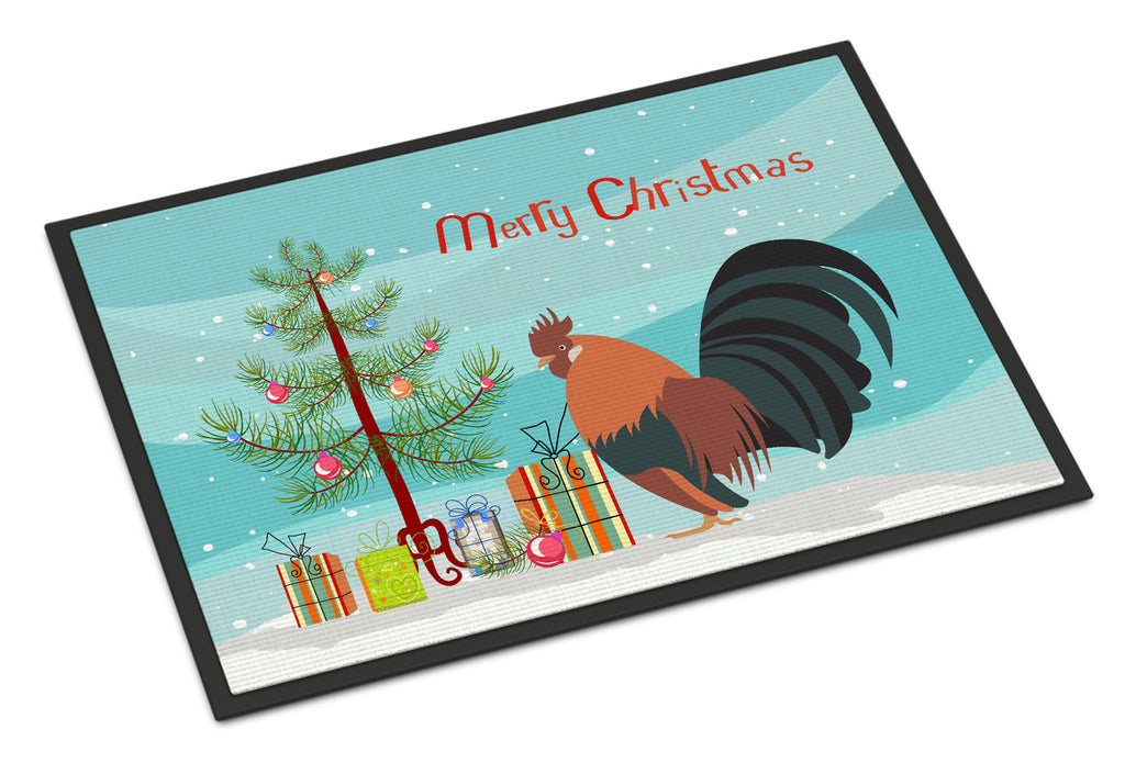 Dutch Bantam Chicken Christmas Doormat Indoor Outdoor 18H X 27W Front Door Mat Rugs for Entryway, Non Slip Washable