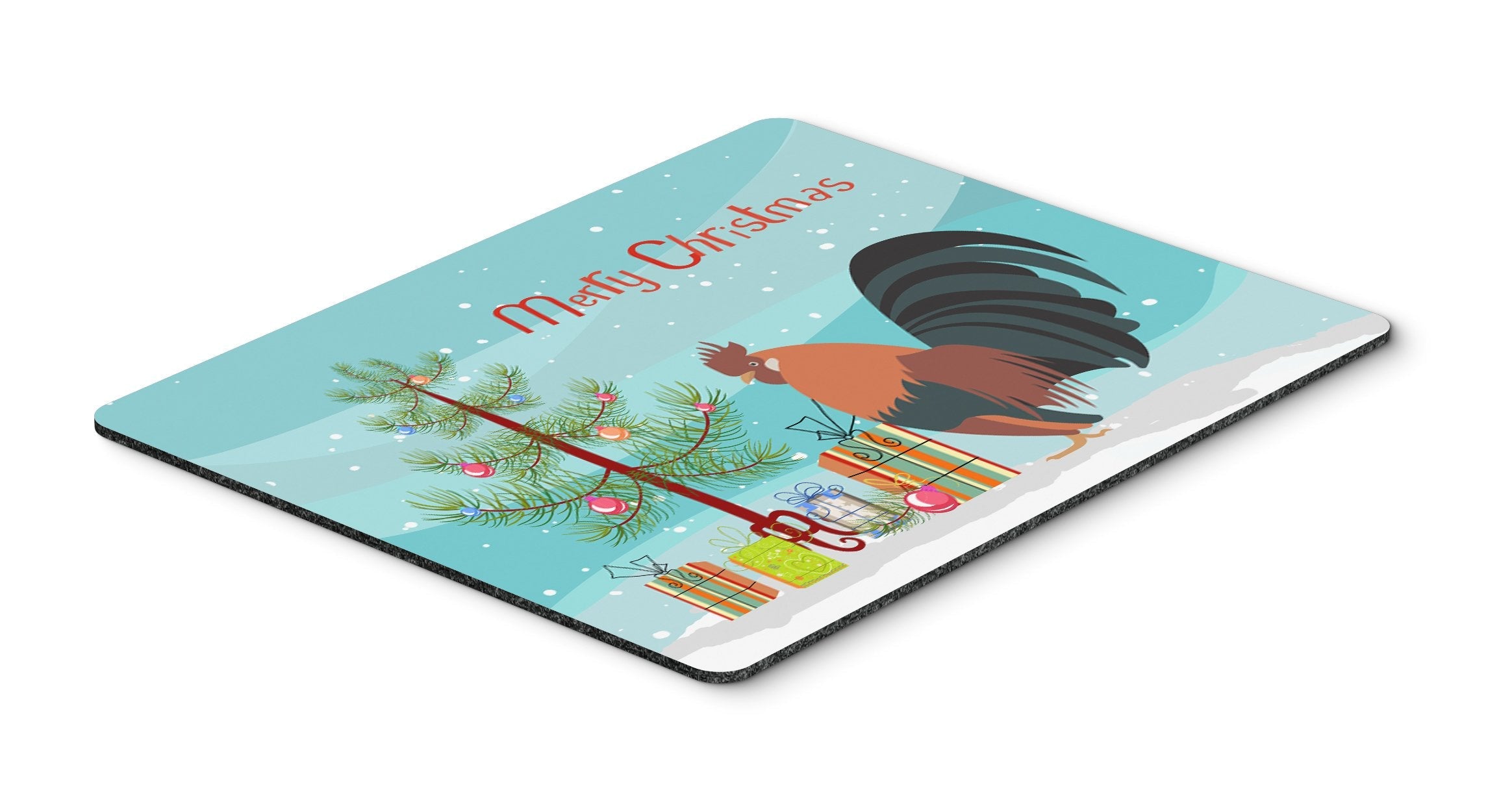 Dutch Bantam Chicken Christmas Mouse Pad, Heat Resistant Trivet Hot Pad , Non Slip Rubber Desk Mat, Kitchen Counter Protector, Home Office Decor Gift