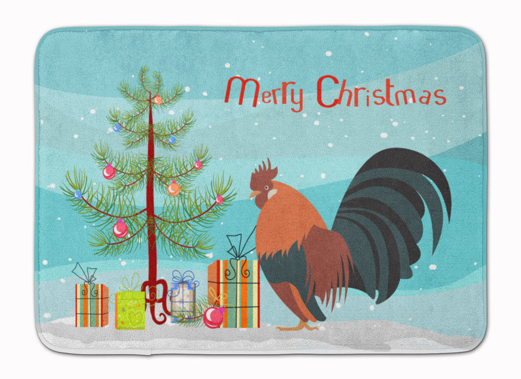Dutch Bantam Chicken Christmas Memory Foam Kitchen Mat Machine Washable Anti-Fatigue Cushion Comfort Bath or Kitchen Rug