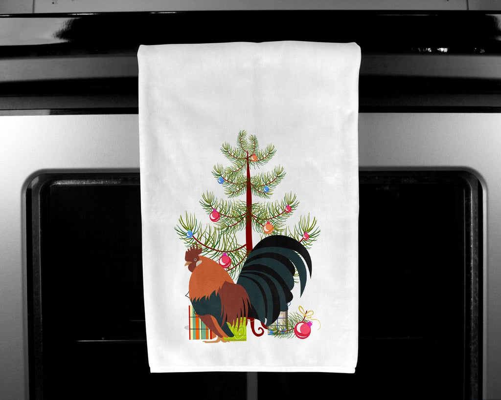 Dutch Bantam Chicken Christmas Kitchen Towel Set of 2 White Dish Towels Decorative Bathroom Hand towel for Hand, Face, Hair, Yoga, Tea, Dishcloth, 19 X 28", White