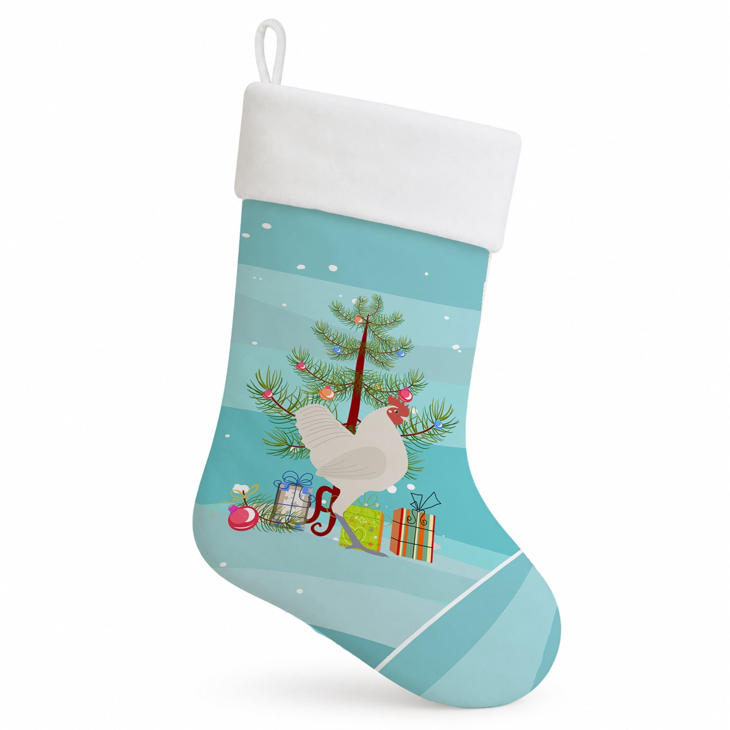 German Langshan Chicken Christmas Holiday Stocking Double-Sided Print, Polyester Suede,11x18, Made in USA
