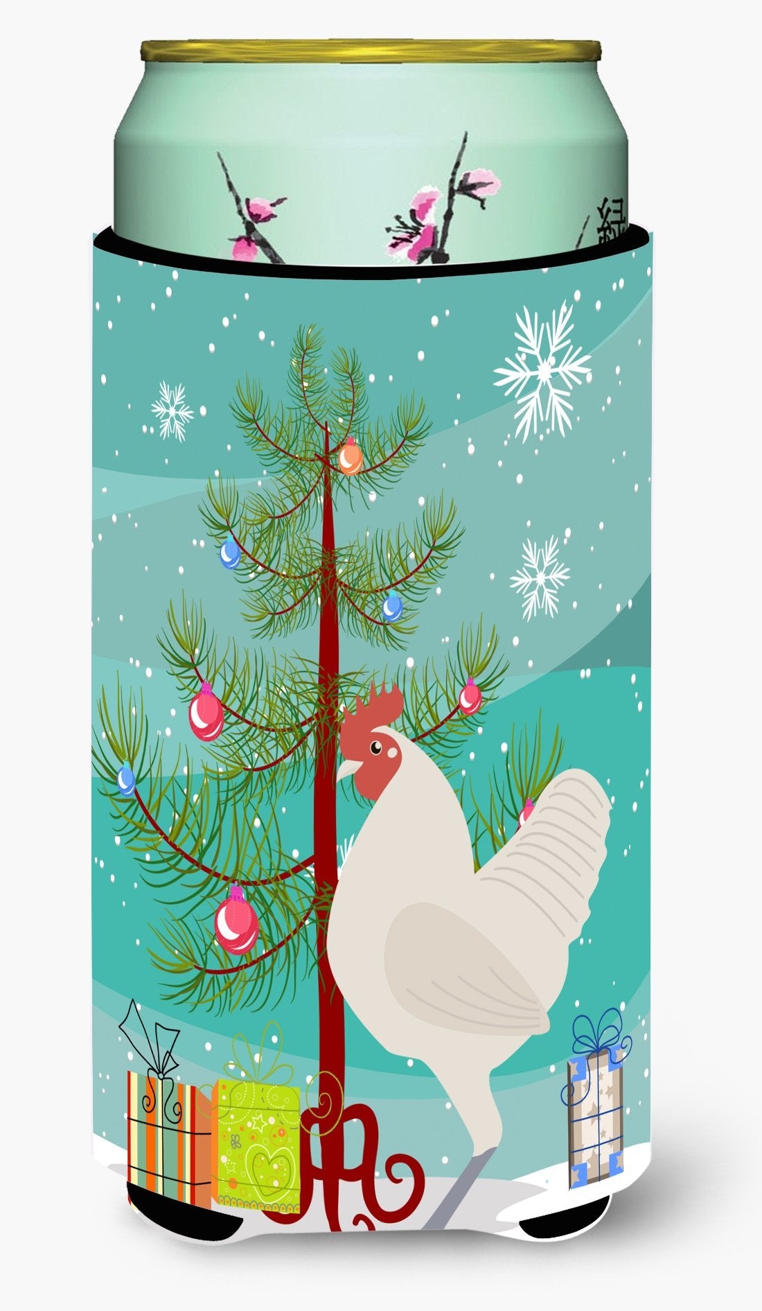 German Langshan Chicken Christmas Tall Boy Hugger Can Cooler Sleeve Machine Washable Drink Collapsible Insulator Beverage Insulated Holder