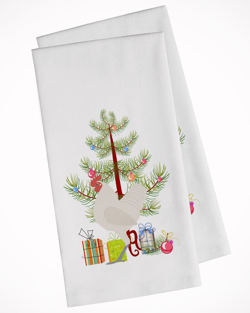 German Langshan Chicken Christmas Kitchen Towel Set of 2 White Dish Towels Decorative Bathroom Hand towel for Hand, Face, Hair, Yoga, Tea, Dishcloth, 19 X 28", White