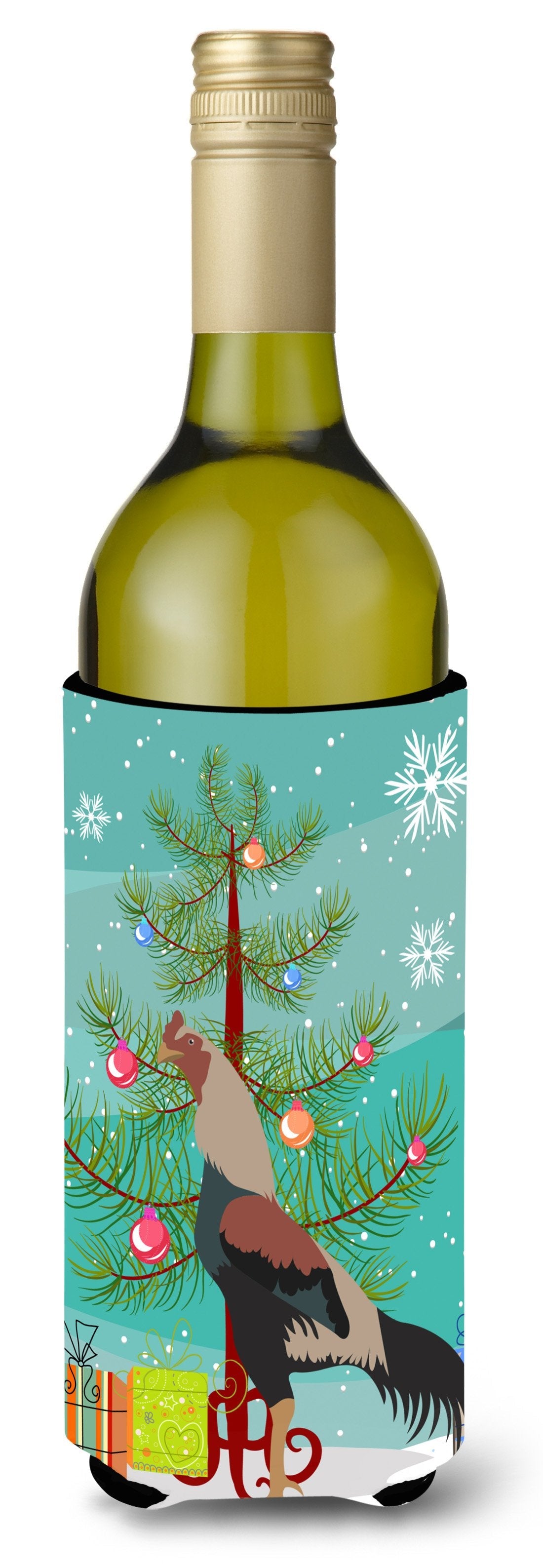 Kulang Chicken Christmas Wine Bottle Hugger Gift Sleeve for Standard 750 ml Bottles, Insulated Reusable Also Fits Mini Shot & Pint Bottles