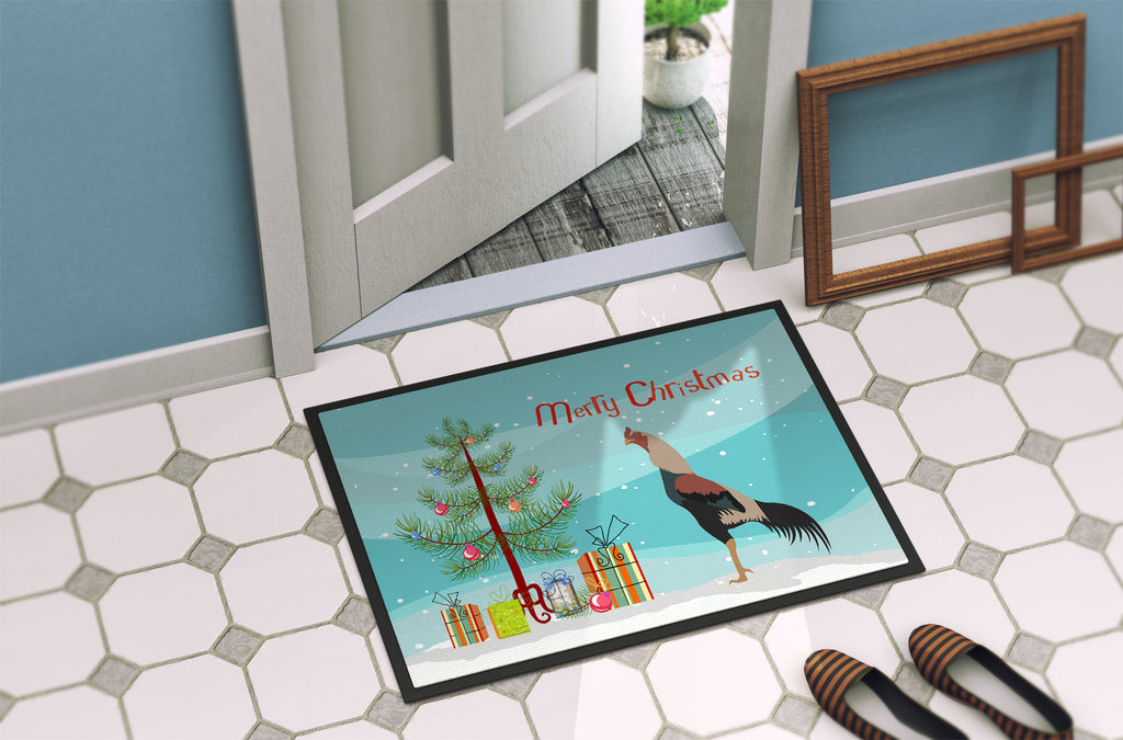 Kulang Chicken Christmas Doormat Indoor Outdoor 18H X 27W Front Door Mat Rugs for Entryway, Non Slip Washable