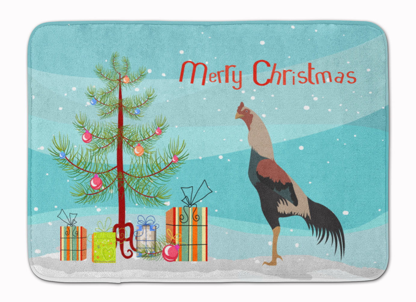 Kulang Chicken Christmas Memory Foam Kitchen Mat Machine Washable Anti-Fatigue Cushion Comfort Bath or Kitchen Rug