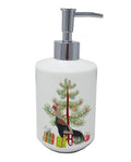 Kulang Chicken Christmas Ceramic Soap Dispenser , Empty Refillable Hand Soap Pump Bottle for Bathroom Kitchen