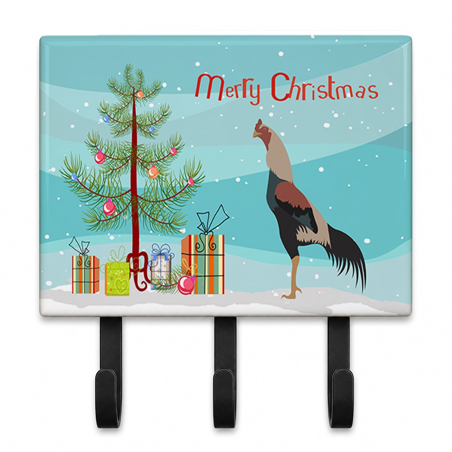 Kulang Chicken Christmas Leash or Key Holder Wall Hooks, Coat Rack Wall Mount, for Hanging Keys, Towels, Aprons, Leashes