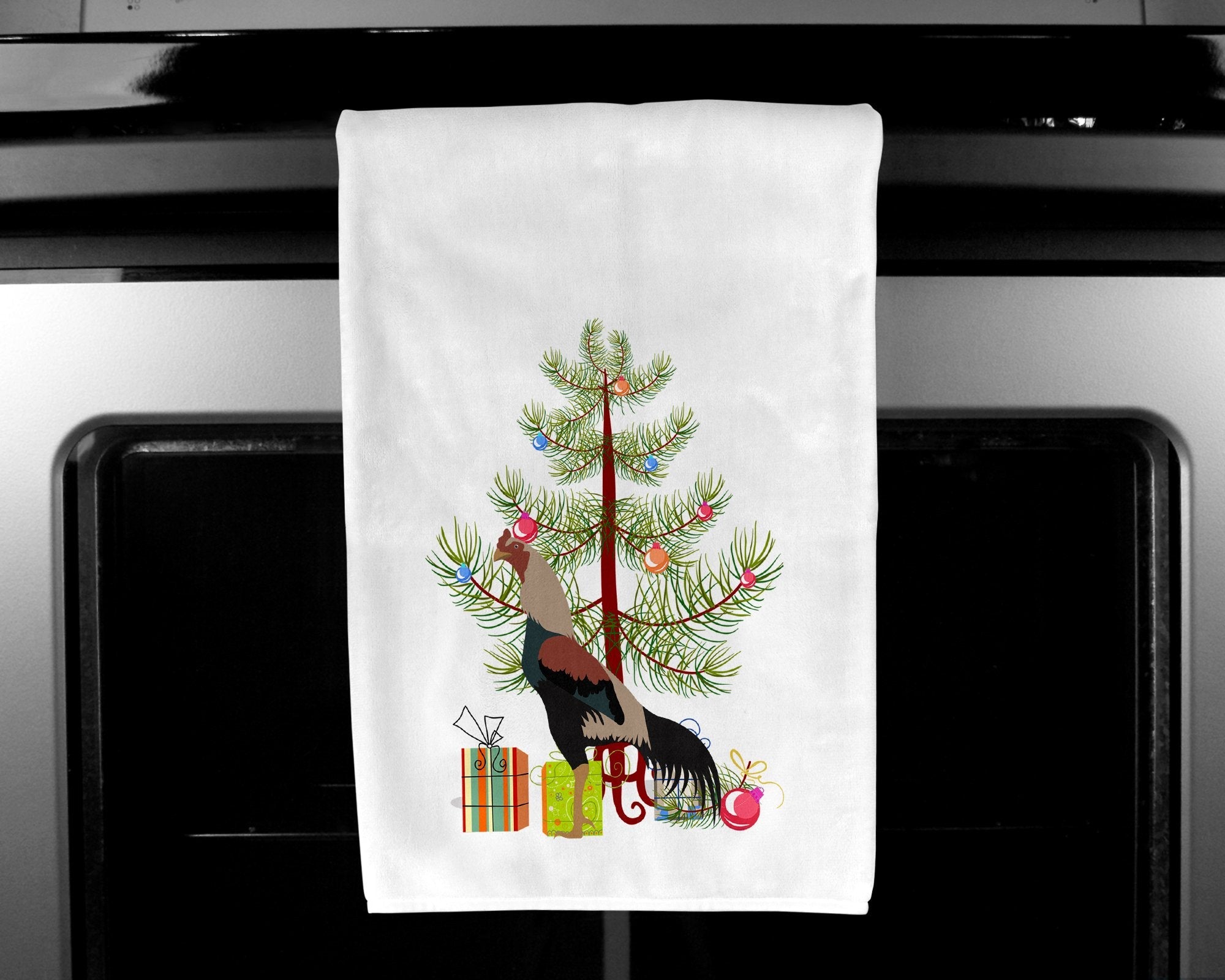 Kulang Chicken Christmas Kitchen Towel Set of 2 White Dish Towels Decorative Bathroom Hand towel for Hand, Face, Hair, Yoga, Tea, Dishcloth, 19 X 28", White
