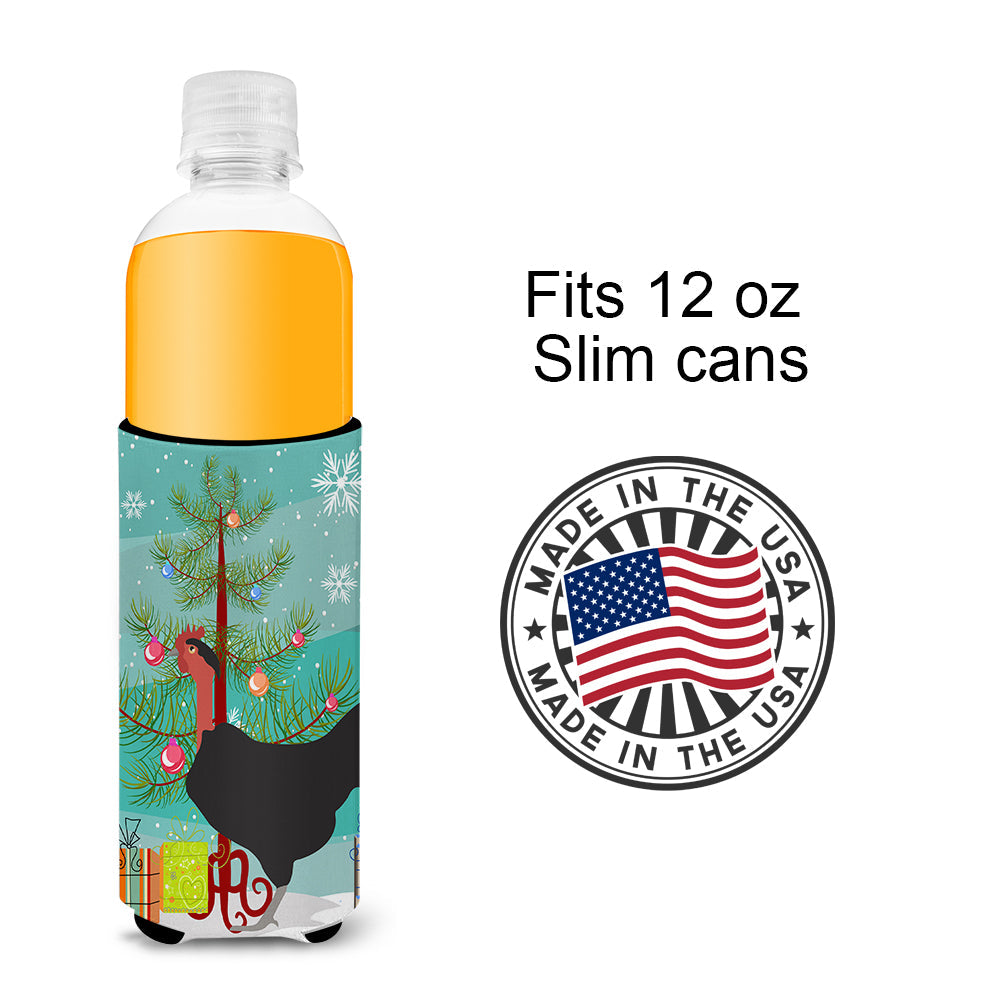 Naked Neck Chicken Christmas Slim Can Hugger , Insulated Foam Hugger for 12 oz Slim Cans, Beer Bottles & Water Bottles, Printed in USA
