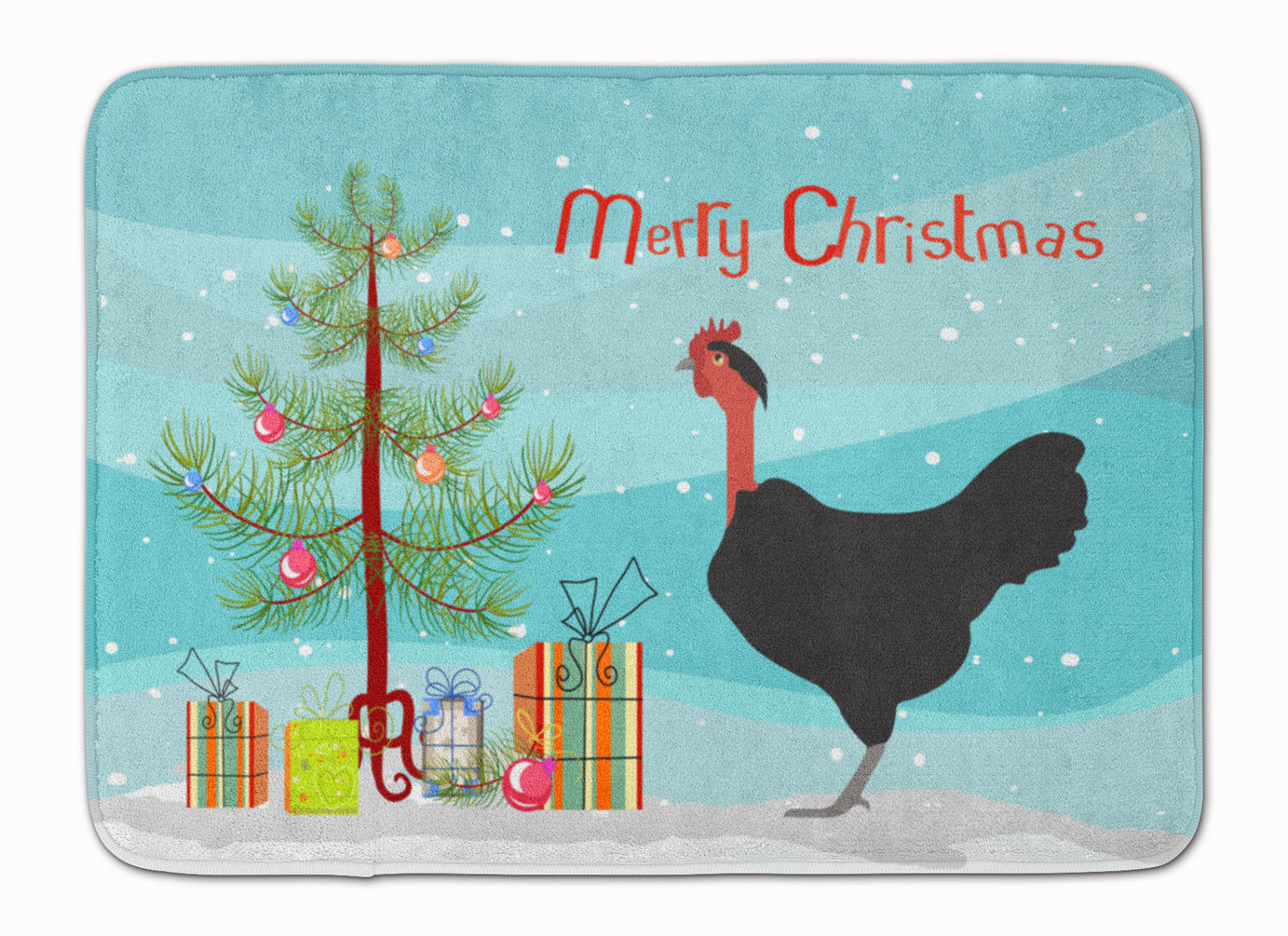Naked Neck Chicken Christmas Memory Foam Kitchen Mat Machine Washable Anti-Fatigue Cushion Comfort Bath or Kitchen Rug