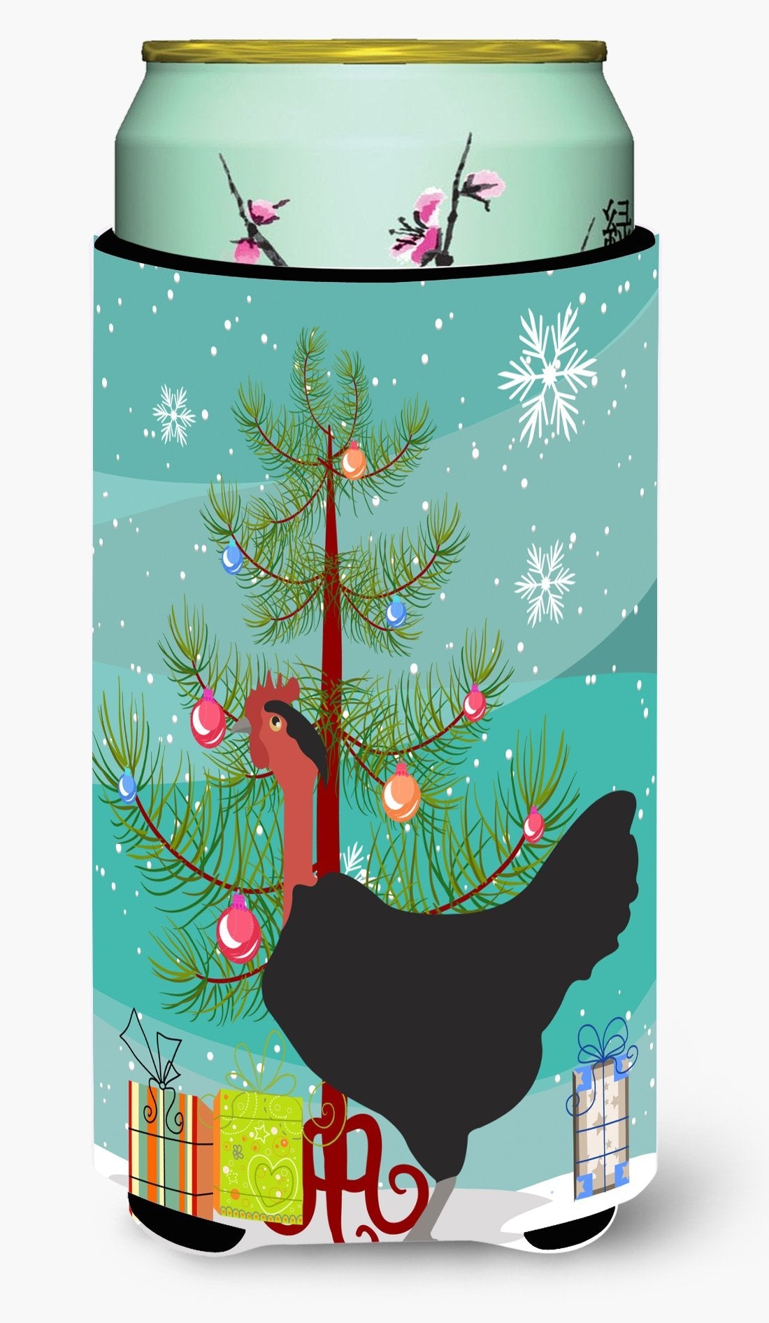 Naked Neck Chicken Christmas Tall Boy Hugger Can Cooler Sleeve Machine Washable Drink Collapsible Insulator Beverage Insulated Holder