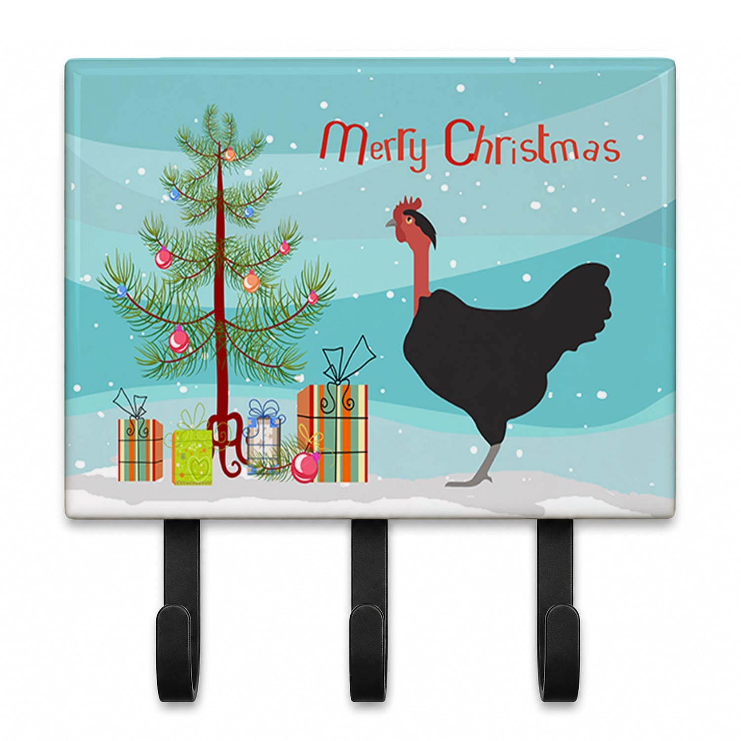 Naked Neck Chicken Christmas Leash or Key Holder Wall Hooks, Coat Rack Wall Mount, for Hanging Keys, Towels, Aprons, Leashes