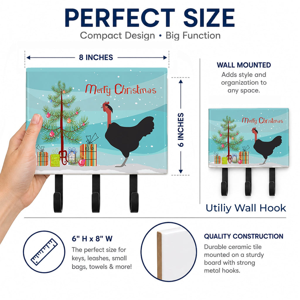 Naked Neck Chicken Christmas Leash or Key Holder Wall Hooks, Coat Rack Wall Mount, for Hanging Keys, Towels, Aprons, Leashes