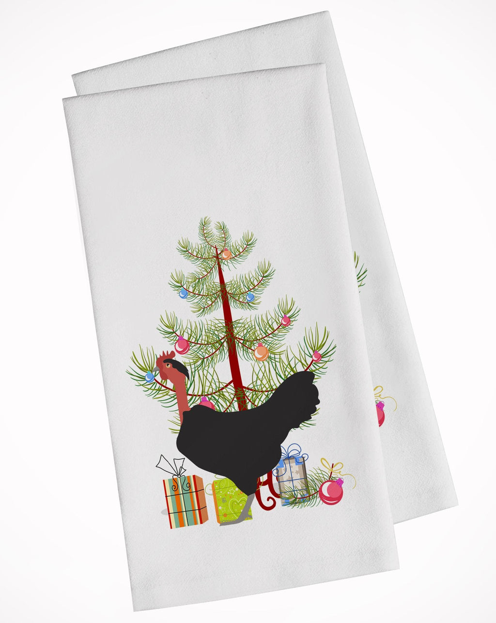 Naked Neck Chicken Christmas Kitchen Towel Set of 2 White Dish Towels Decorative Bathroom Hand towel for Hand, Face, Hair, Yoga, Tea, Dishcloth, 19 X 28", White