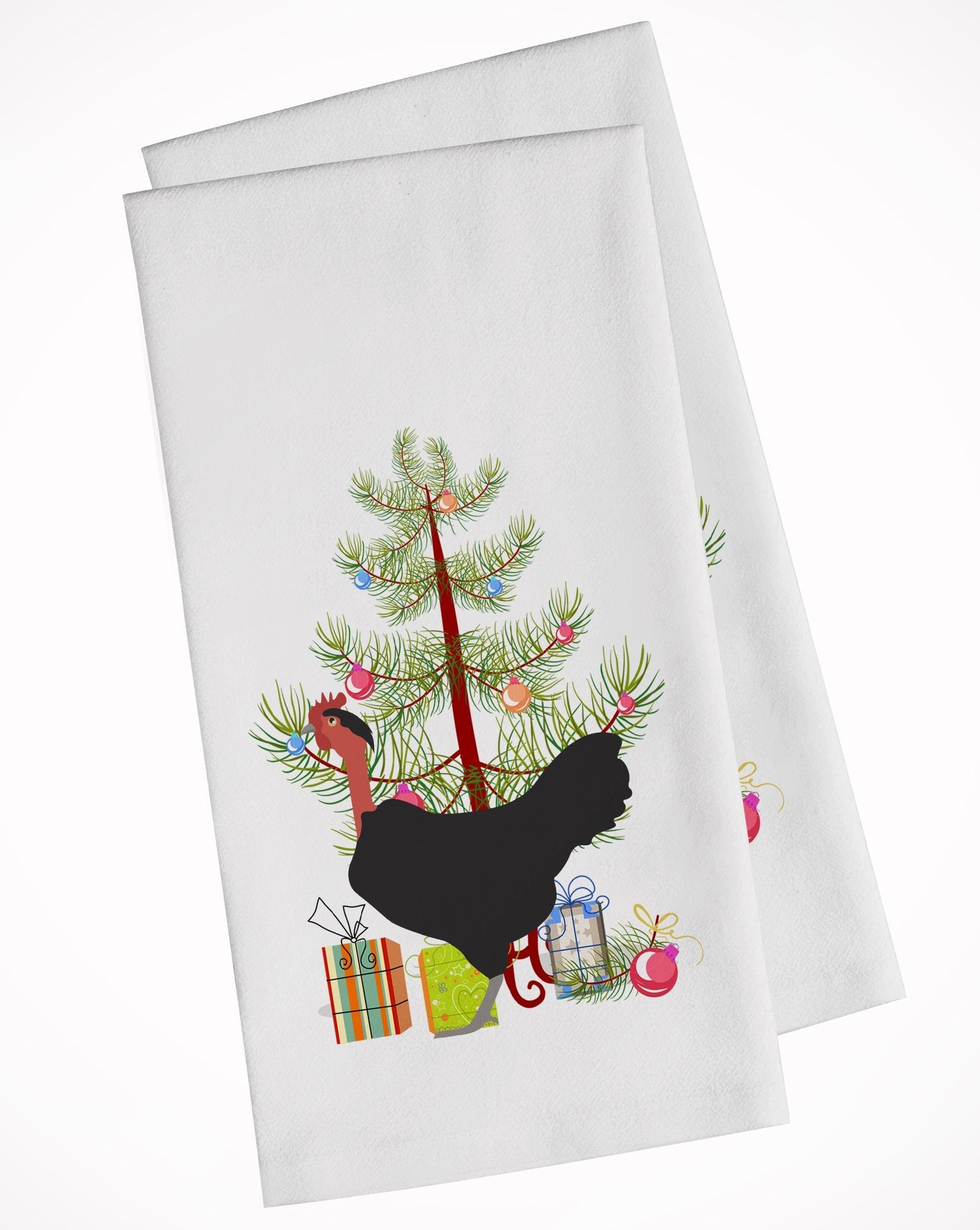 Naked Neck Chicken Christmas Kitchen Towel Set of 2 White Dish Towels Decorative Bathroom Hand towel for Hand, Face, Hair, Yoga, Tea, Dishcloth, 19 X 28", White