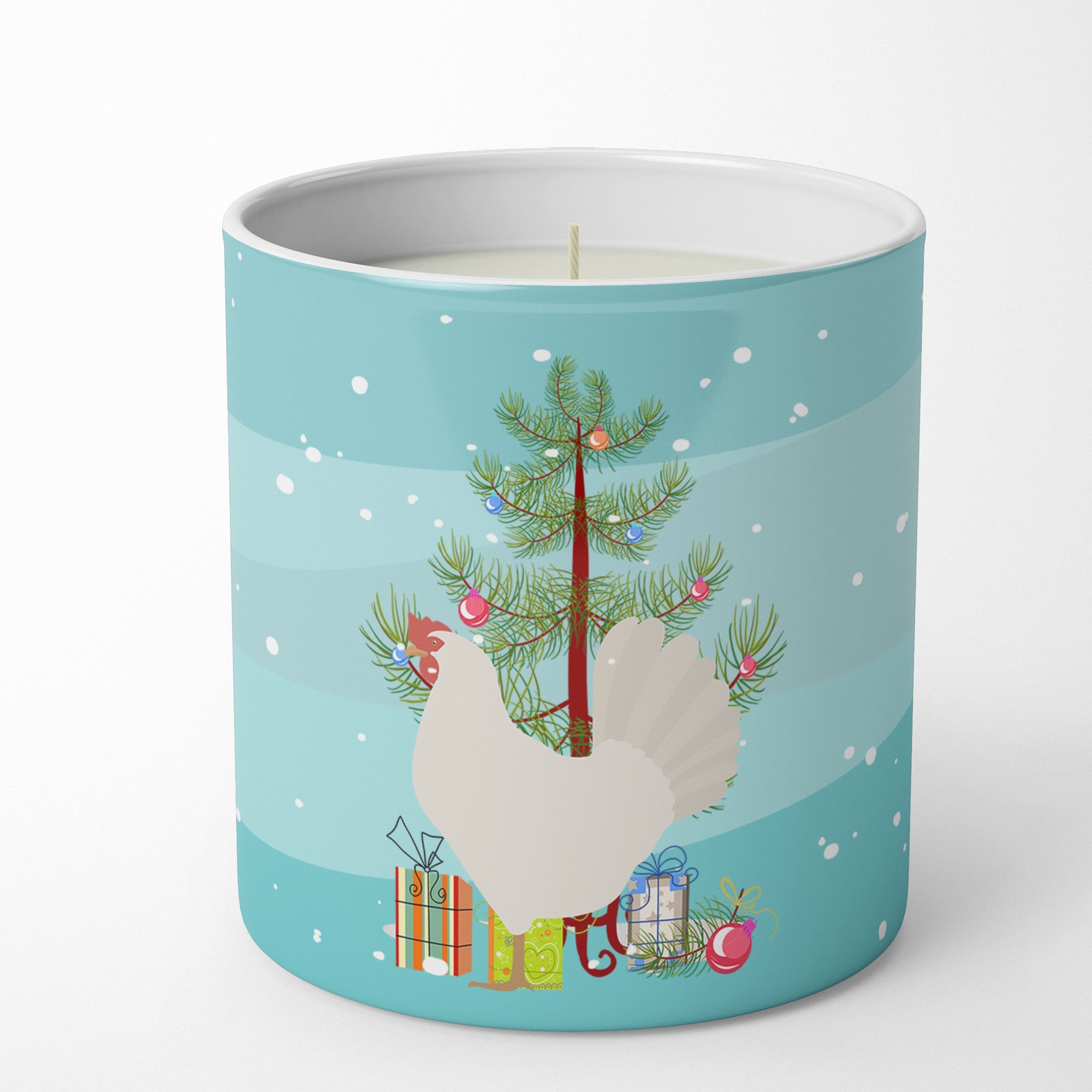Leghorn Chicken Christmas Decorative Soy Candle Nature Soy Wax Essential Oil Home Decor Ideal for Bedroom Kitchen Bath Office Gift, 10 oz