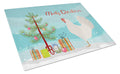 Leghorn Chicken Christmas Cutting Board Tempered Glass Kitchen Cutting Surface, Heat Resistant Chopping, Non-Slip Feet, Food Prep & Serving