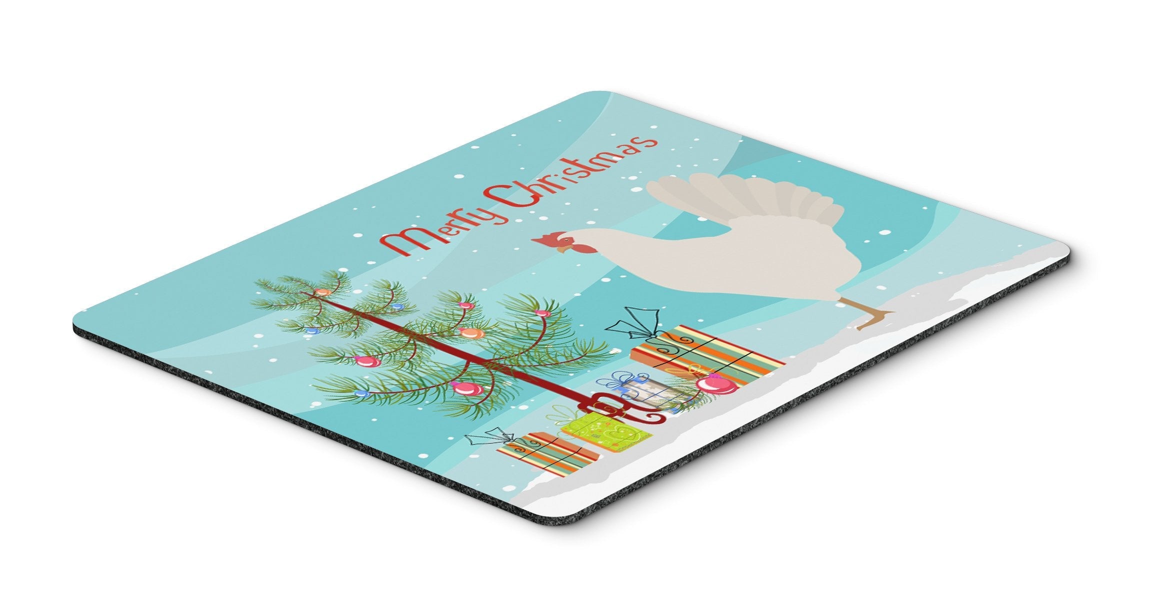 Leghorn Chicken Christmas Mouse Pad, Heat Resistant Trivet Hot Pad , Non Slip Rubber Desk Mat, Kitchen Counter Protector, Home Office Decor Gift