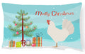 Leghorn Chicken Christmas Decorative Throw Pillow 12x16 Indoor Outdoor Accent Cushion, Fabric Cover with Insert for Sofa, Bed, Porch & Living Room