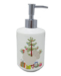 Leghorn Chicken Christmas Ceramic Soap Dispenser , Empty Refillable Hand Soap Pump Bottle for Bathroom Kitchen