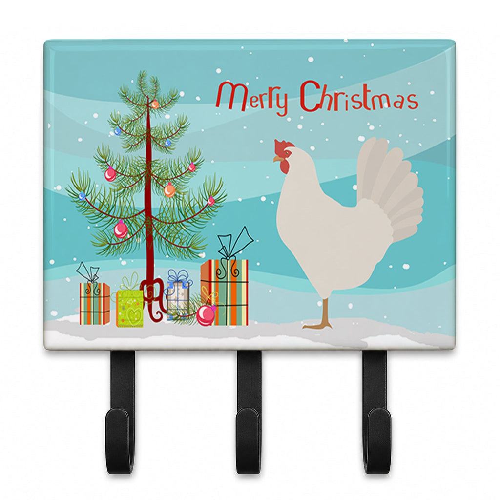 Leghorn Chicken Christmas Leash or Key Holder Wall Hooks, Coat Rack Wall Mount, for Hanging Keys, Towels, Aprons, Leashes