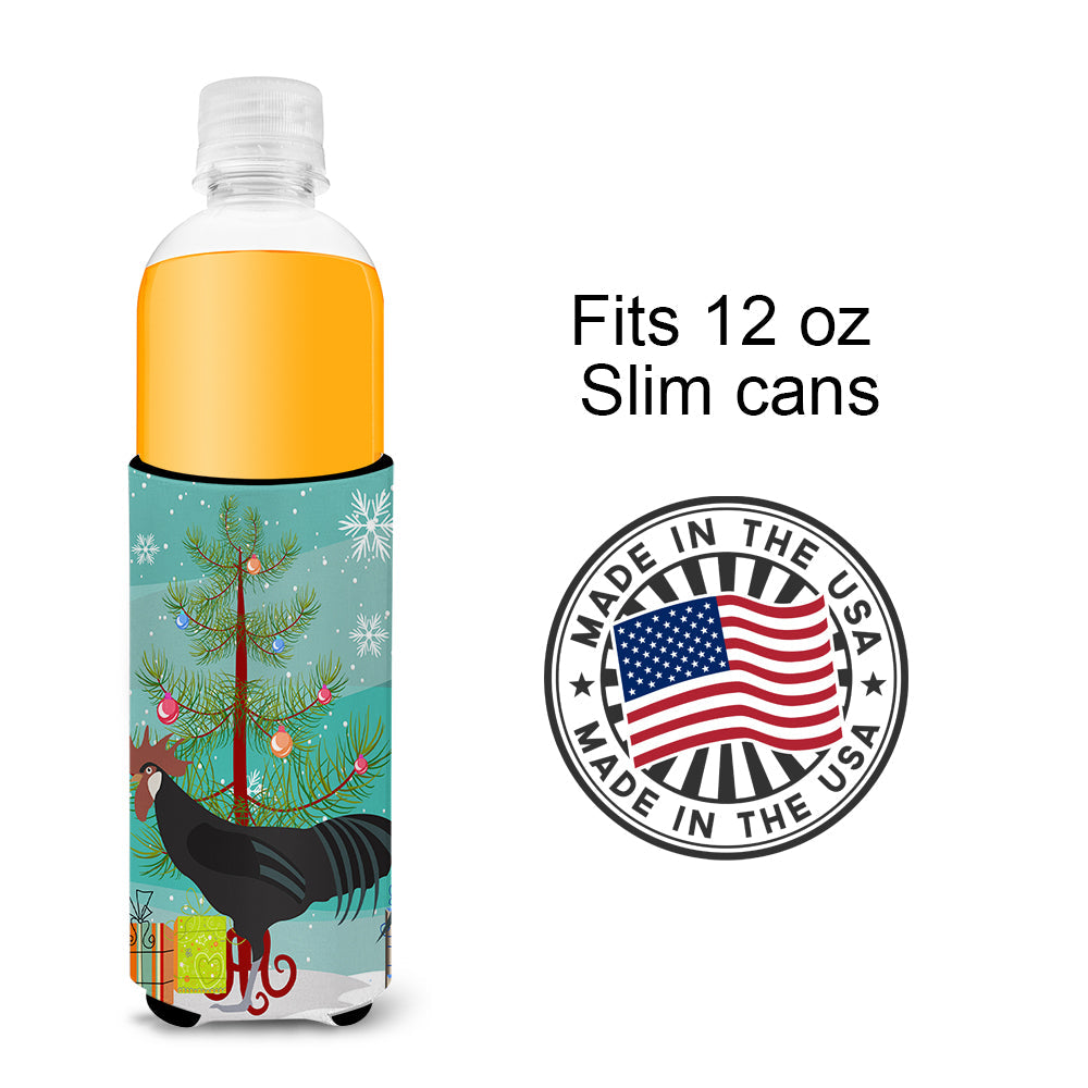 Minorca Ctalalan Chicken Christmas Slim Can Hugger , Insulated Foam Hugger for 12 oz Slim Cans, Beer Bottles & Water Bottles, Printed in USA