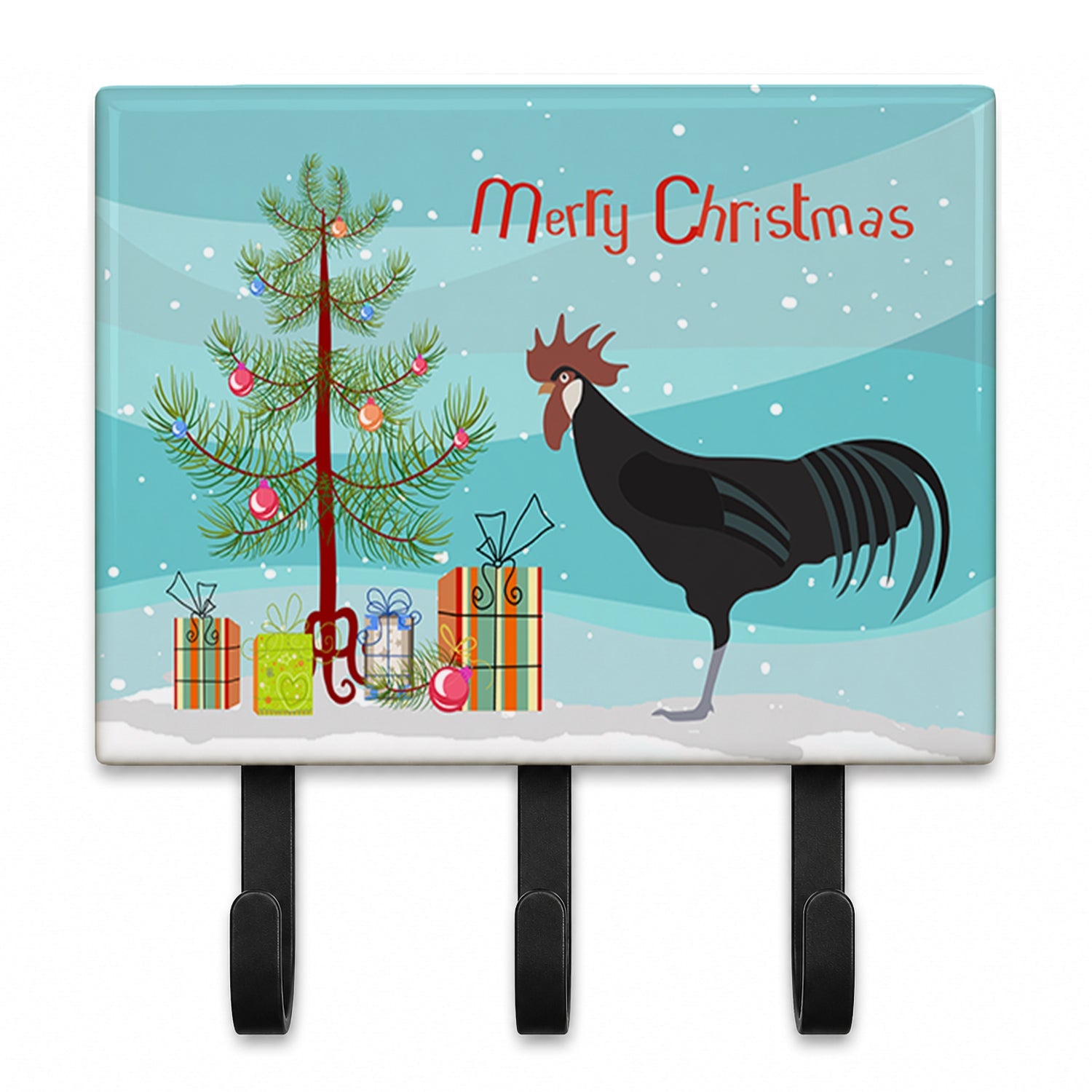 Minorca Ctalalan Chicken Christmas Leash or Key Holder Wall Hooks, Coat Rack Wall Mount, for Hanging Keys, Towels, Aprons, Leashes