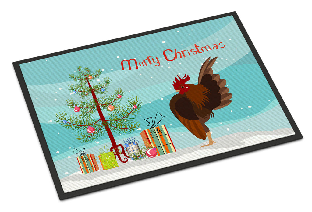 Malaysian Serama Chicken Christmas Doormat Indoor Outdoor 24H X 36W Front Door Mat Rugs for Entryway, Non Slip Washable Low Pile,