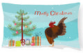 Malaysian Serama Chicken Christmas Decorative Throw Pillow 12x16 Indoor Outdoor Accent Cushion, Fabric Cover with Insert for Sofa, Bed, Porch & Living Room