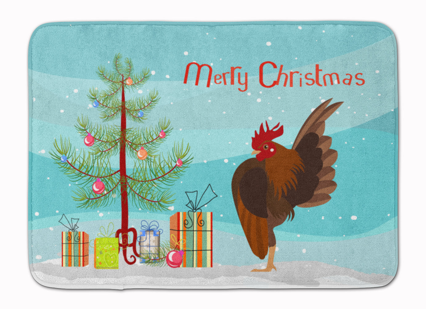 Malaysian Serama Chicken Christmas Memory Foam Kitchen Mat Machine Washable Anti-Fatigue Cushion Comfort Bath or Kitchen Rug