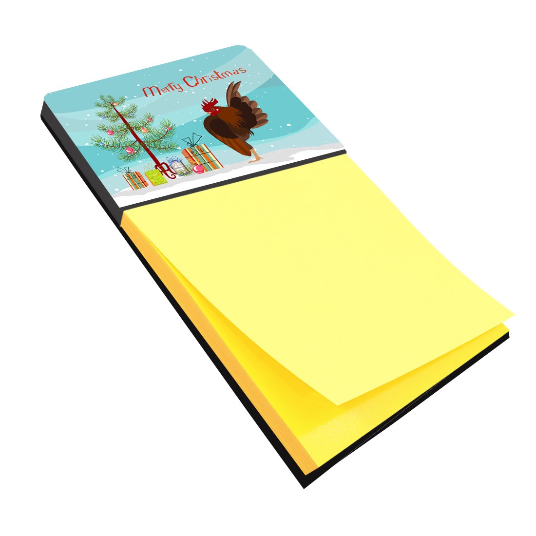 Malaysian Serama Chicken Christmas Watercolor Sticky Note Holder Refillable Dispenser Desk Accessory 3x3 Pad Gift