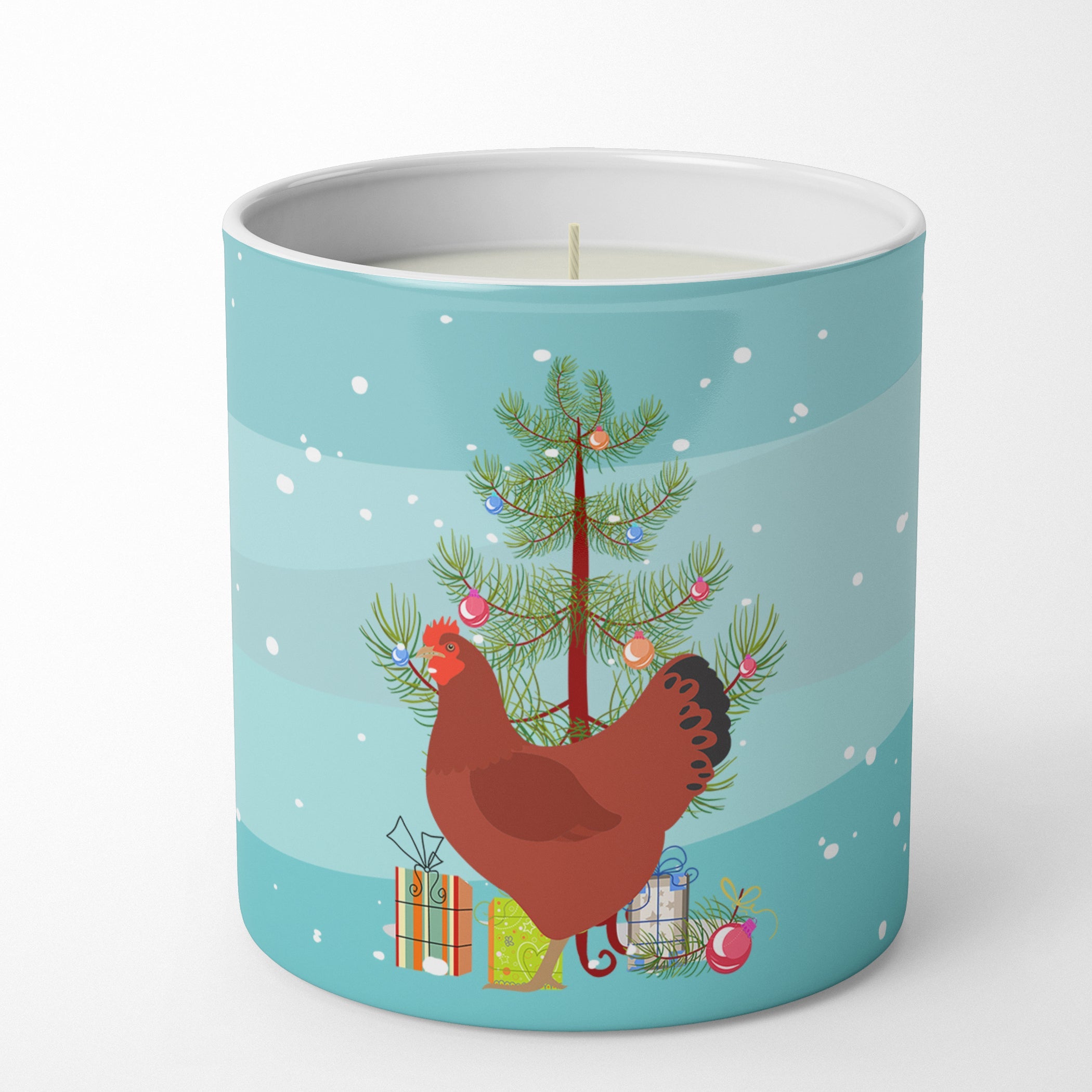 New Hampshire Red Chicken Christmas Decorative Soy Candle Nature Soy Wax Essential Oil Home Decor Ideal for Bedroom Kitchen Bath Office Gift, 10 oz