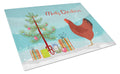 New Hampshire Red Chicken Christmas Cutting Board Tempered Glass Kitchen Cutting Surface, Heat Resistant Chopping, Non-Slip Feet, Food Prep & Serving