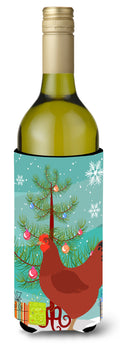 New Hampshire Red Chicken Christmas Wine Bottle Hugger Gift Sleeve for Standard 750 ml Bottles, Insulated Reusable Also Fits Mini Shot & Pint Bottles