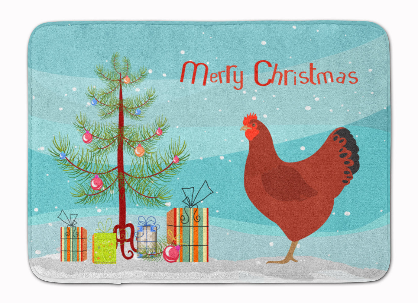 New Hampshire Red Chicken Christmas Memory Foam Kitchen Mat Machine Washable Anti-Fatigue Cushion Comfort Bath or Kitchen Rug