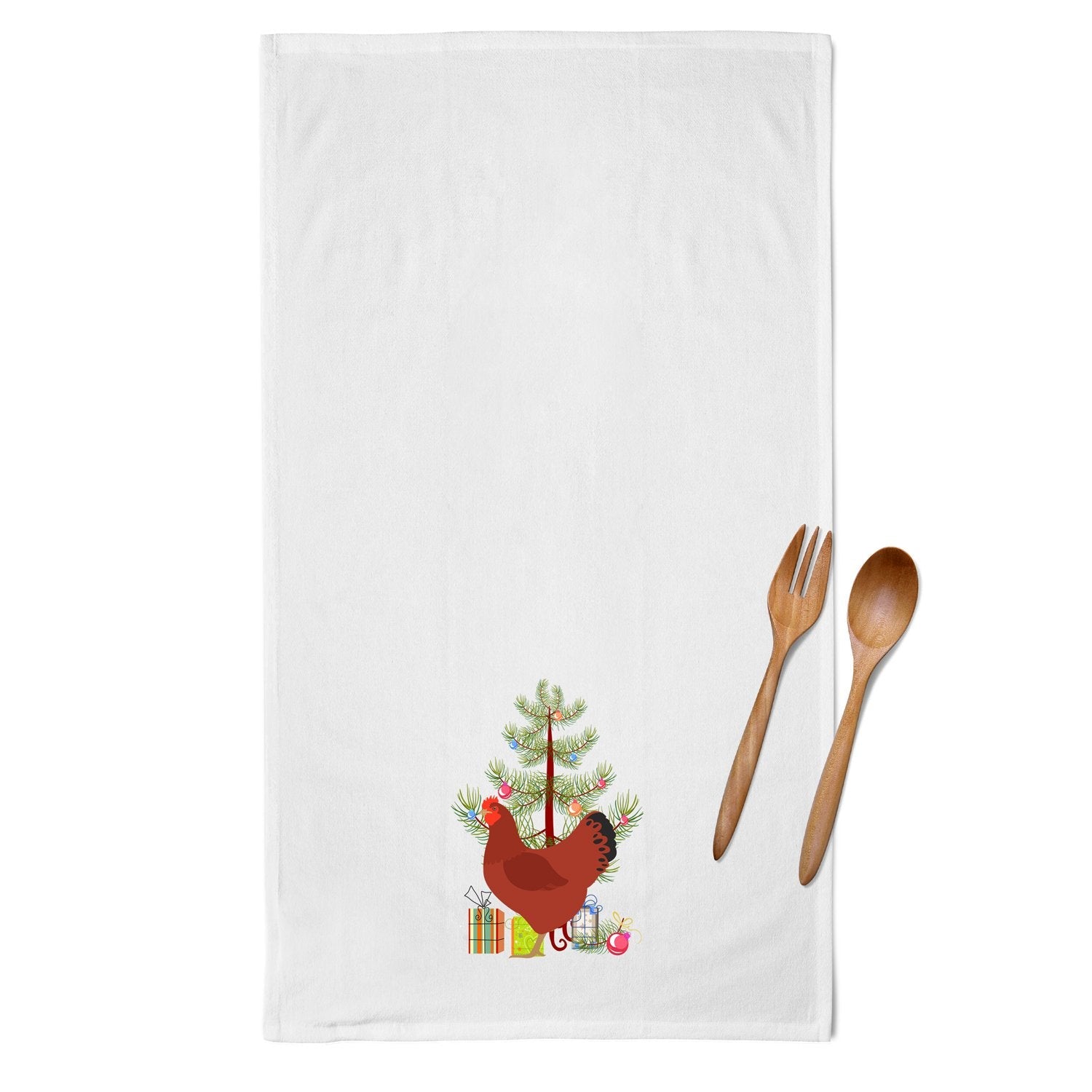 New Hampshire Red Chicken Christmas Kitchen Towel Set of 2 White Dish Towels Decorative Bathroom Hand towel for Hand, Face, Hair, Yoga, Tea, Dishcloth, 19 X 28", White
