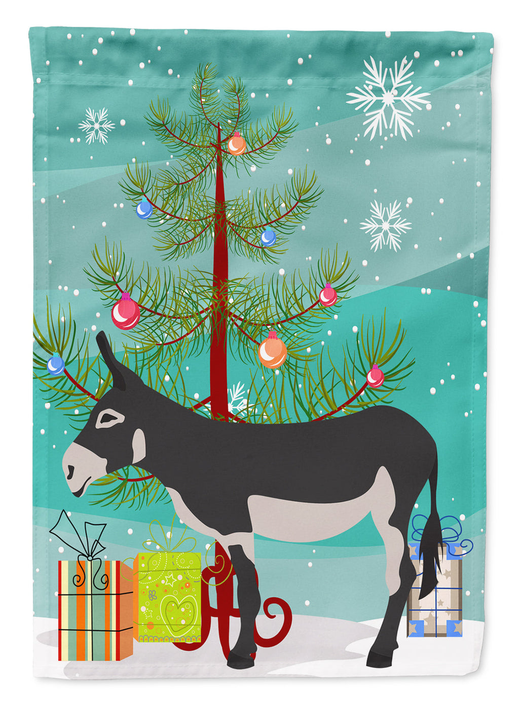 American Mammoth Jack Donkey Christmas House Flag 28x40 Porch Sleeve Pole Decorative Outside Yard Banner Artwork Wall Hanging, Polyester