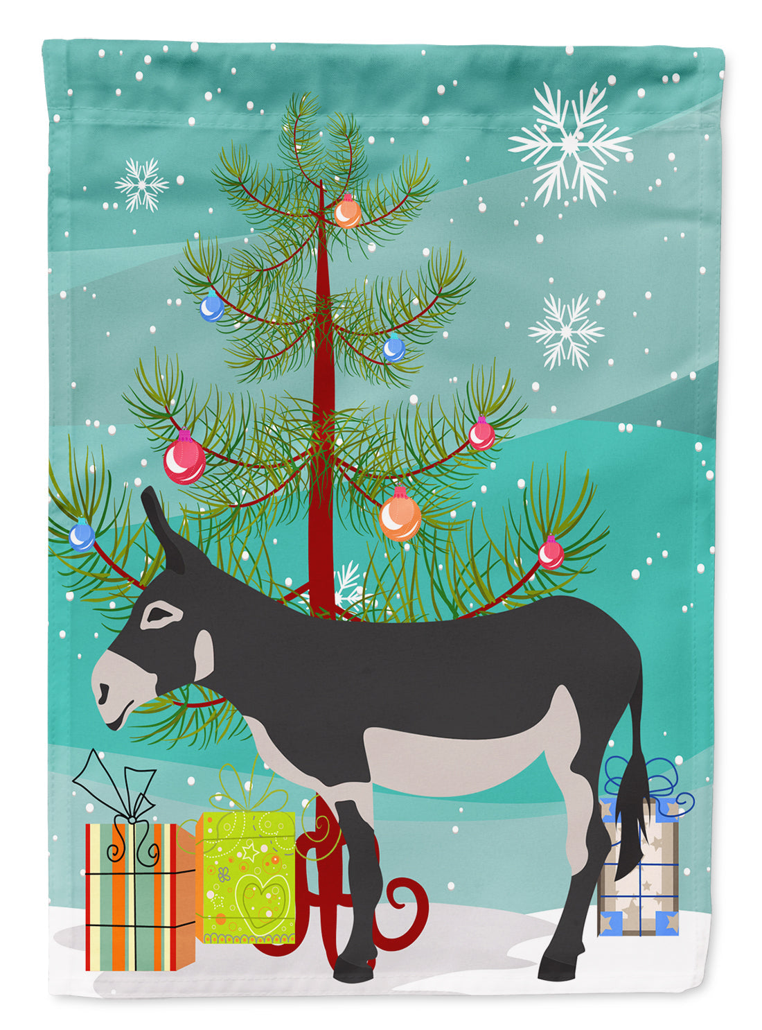 American Mammoth Jack Donkey Christmas House Flag 28x40 Porch Sleeve Pole Decorative Outside Yard Banner Artwork Wall Hanging, Polyester