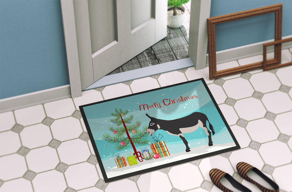 American Mammoth Jack Donkey Christmas Doormat Indoor Outdoor 18H X 27W Front Door Mat Rugs for Entryway, Non Slip Washable