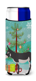 American Mammoth Jack Donkey Christmas Slim Can Hugger , Insulated Foam Hugger for 12 oz Slim Cans, Beer Bottles & Water Bottles, Printed in USA