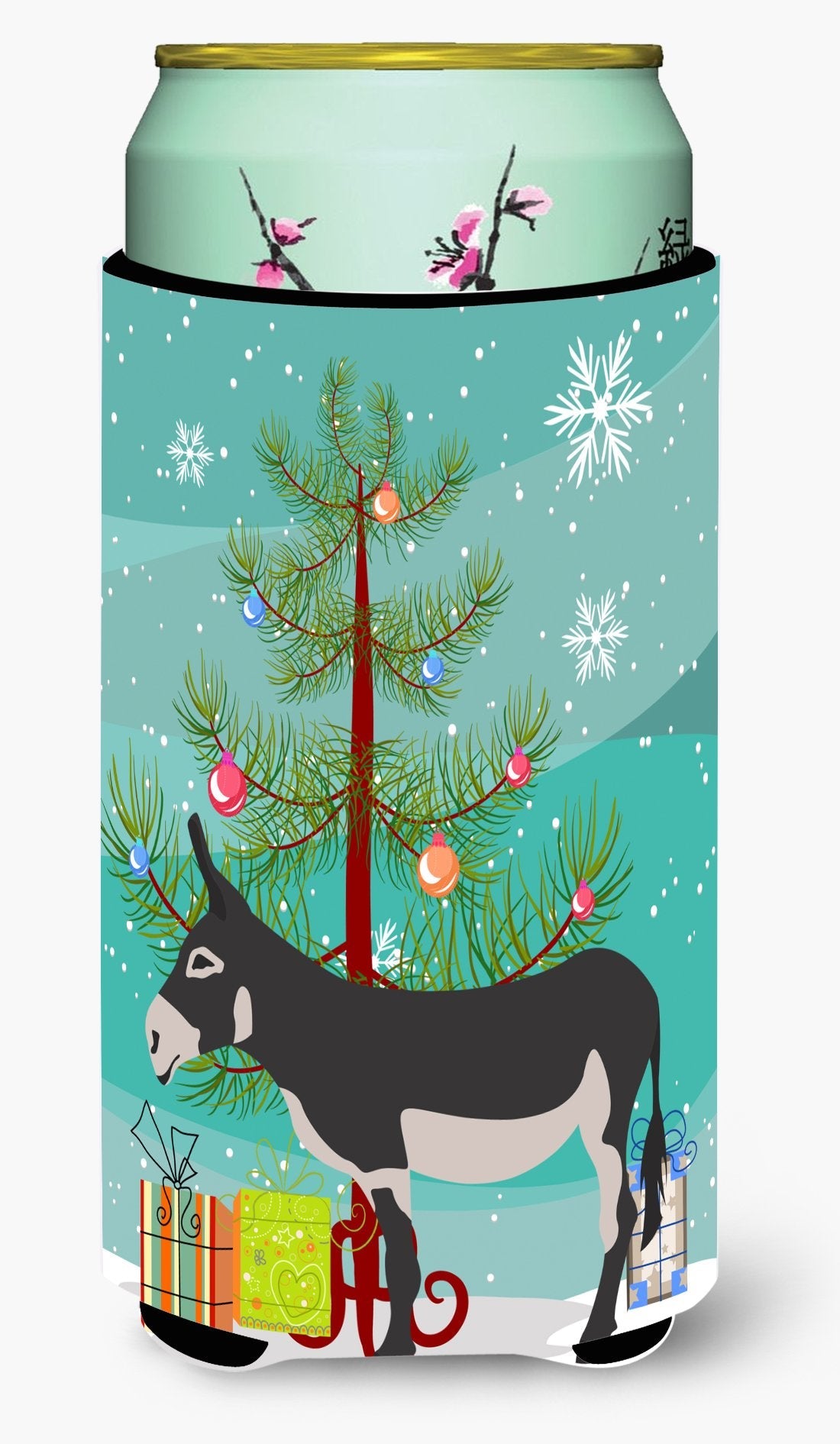 American Mammoth Jack Donkey Christmas Tall Boy Hugger Can Cooler Sleeve Machine Washable Drink Collapsible Insulator Beverage Insulated Holder